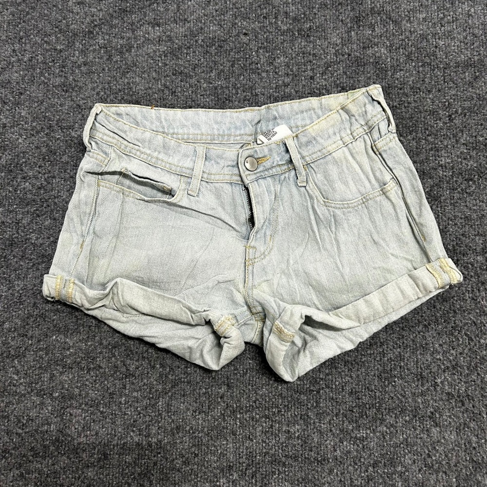 H&M Denim Shorts Womens Size 34 Light Wash Viscose Skinny Low Waist Cuffed